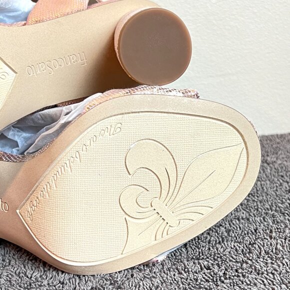 Franco Sarto Womens Size 7 7M Osmina Rose‎ Gold Block Dress Heel Sandals Shoes - Picture 11 of 14